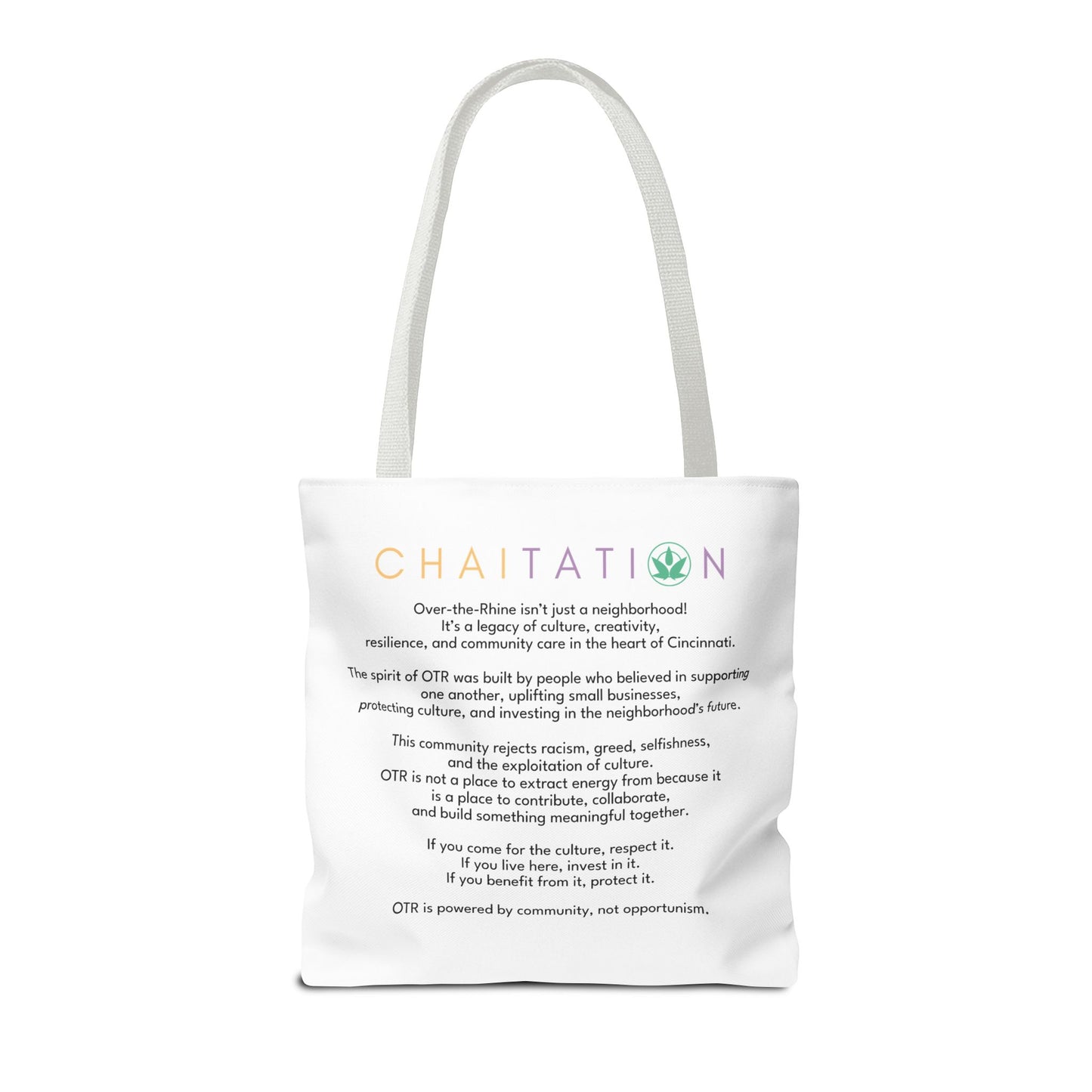 WHY LIVE IN OTR AND NOT INVEST IN THE COMMUNITY TOTE BAGS