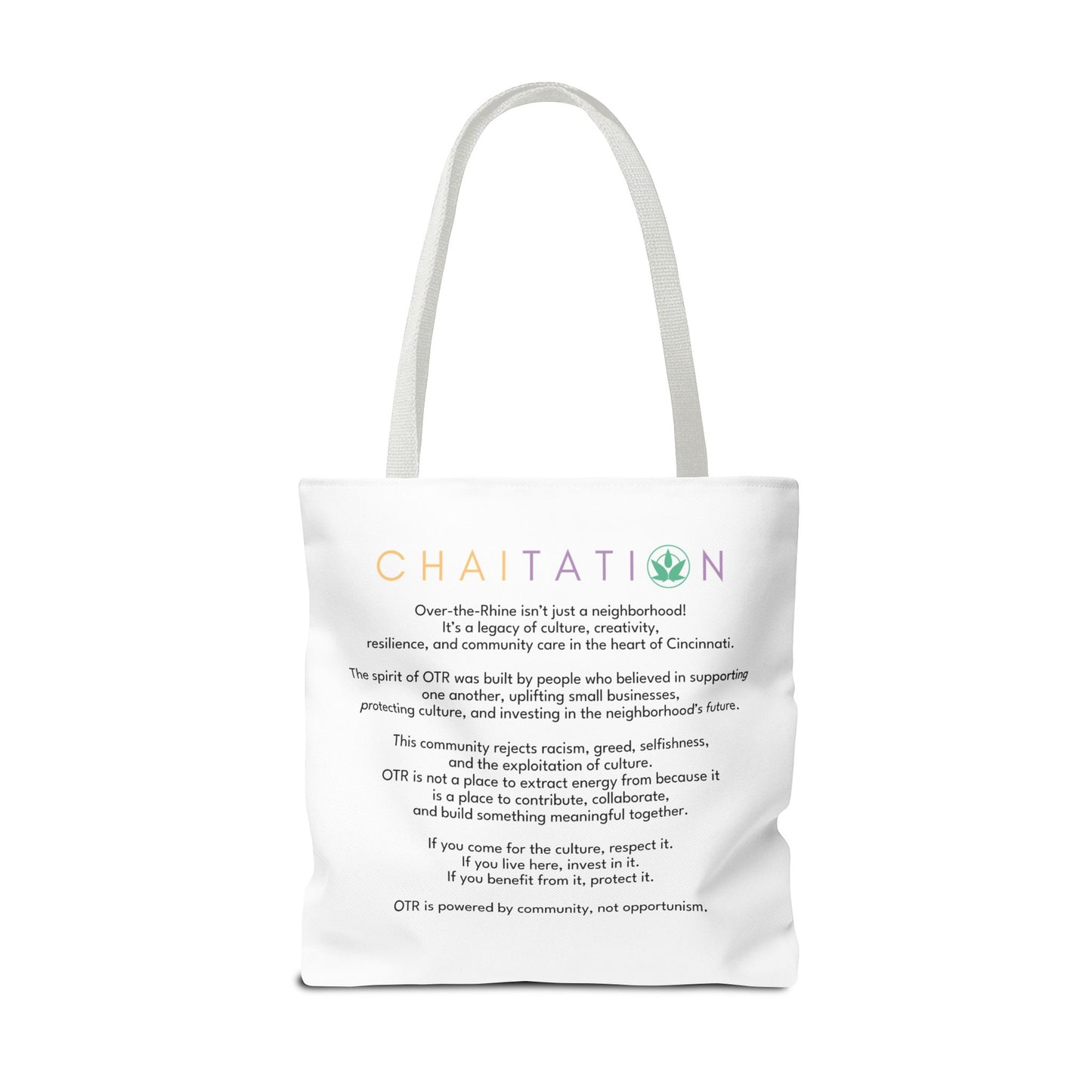 WHY LIVE IN OTR AND NOT INVEST IN THE COMMUNITY TOTE BAGS