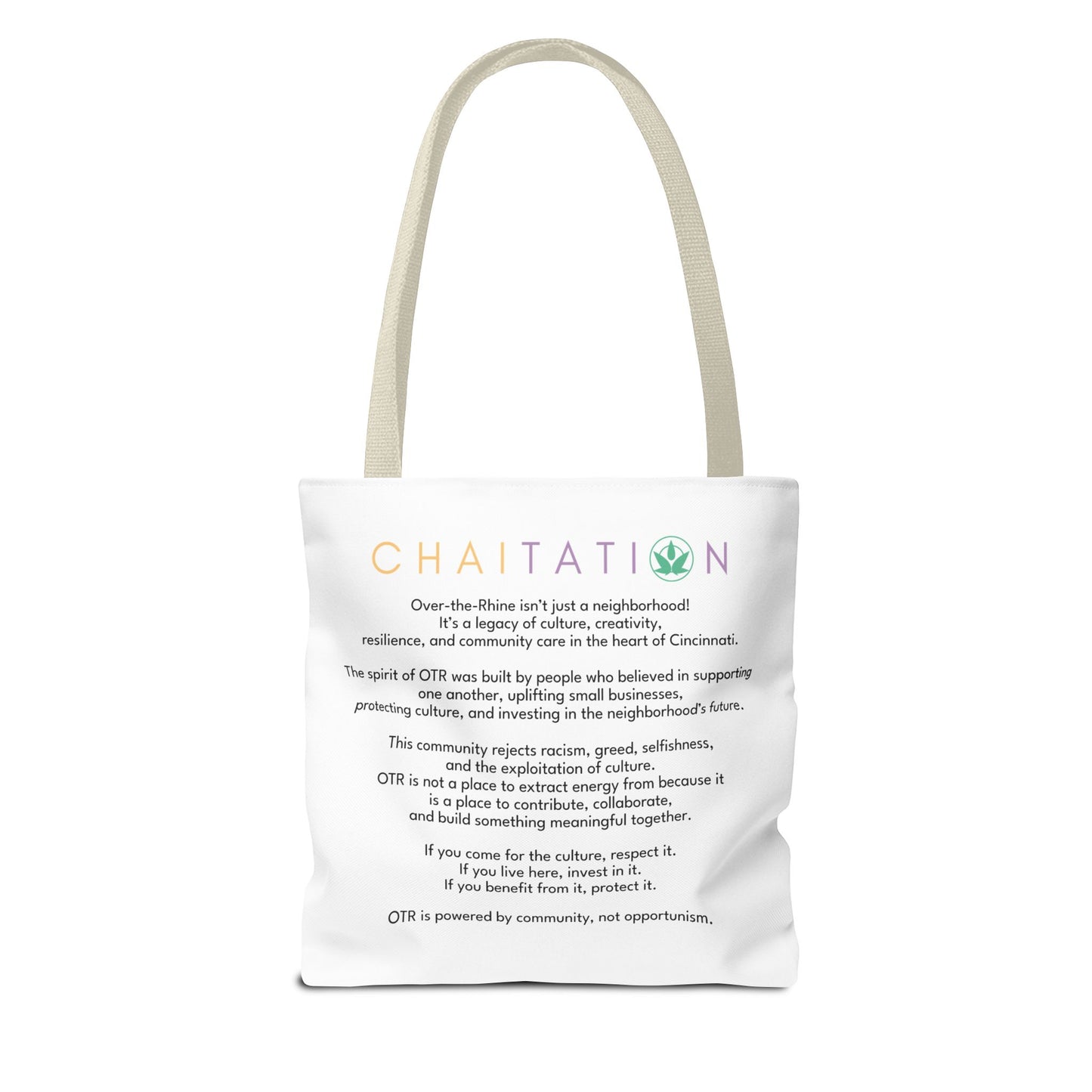WHY LIVE IN OTR AND NOT INVEST IN THE COMMUNITY TOTE BAGS