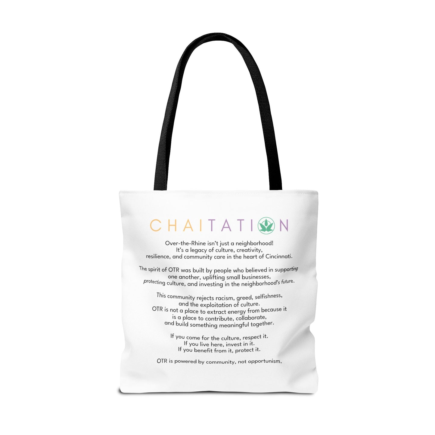 WHY LIVE IN OTR AND NOT INVEST IN THE COMMUNITY TOTE BAGS