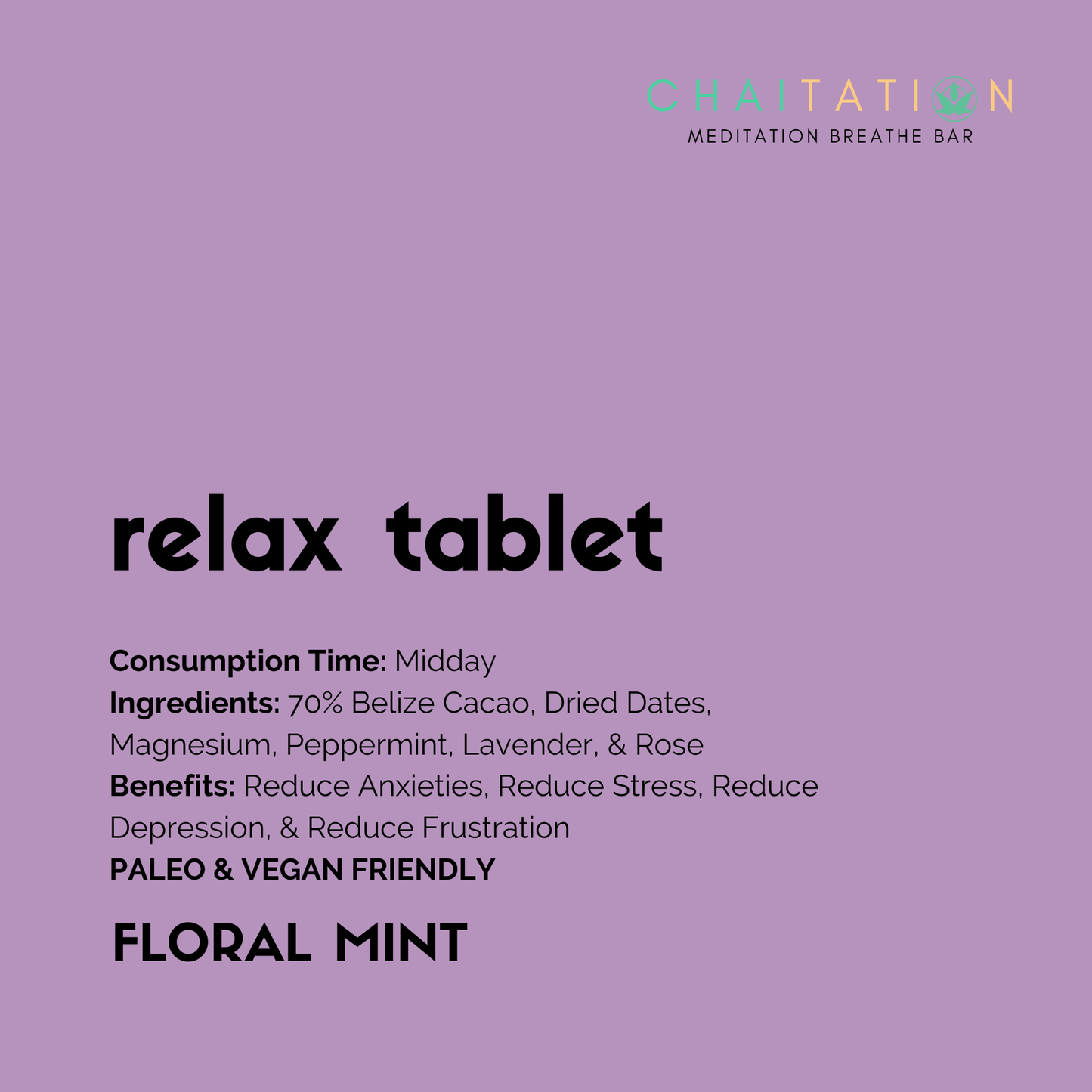 RELAX CHOCOLATE TABLETS (13 PK)