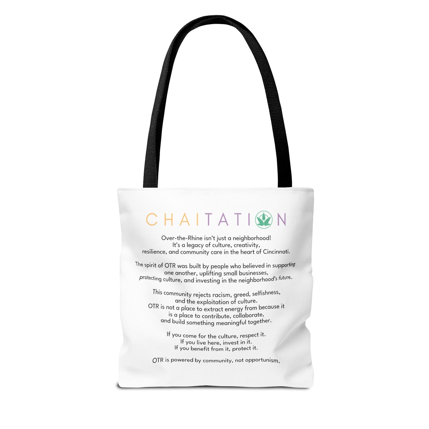 WHY LIVE IN OTR AND NOT INVEST IN THE COMMUNITY TOTE BAGS