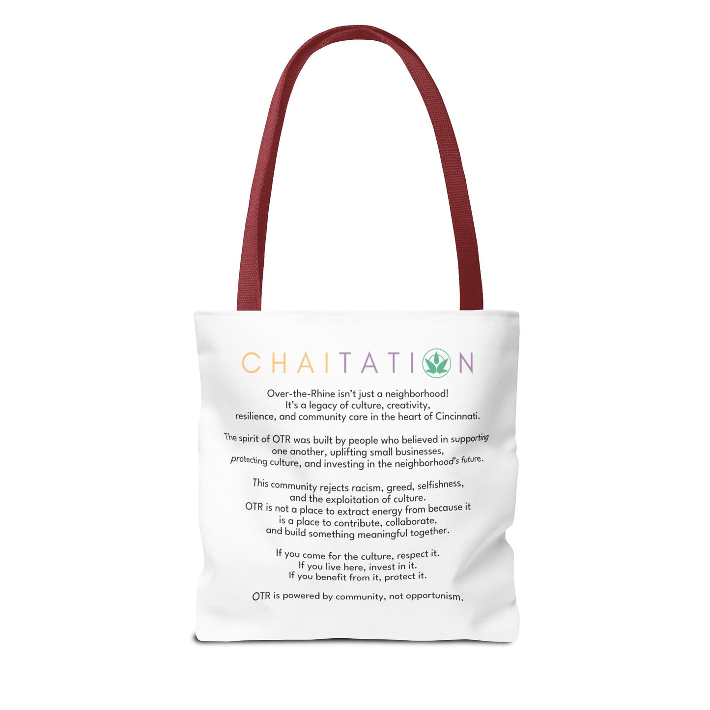 WHY LIVE IN OTR AND NOT INVEST IN THE COMMUNITY TOTE BAGS